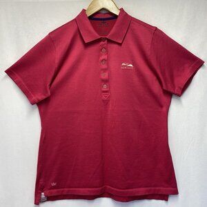 Peter Millar Kauri Cliffs Golf Short Sleeve Polo Shirt Women Large Pink Stretch